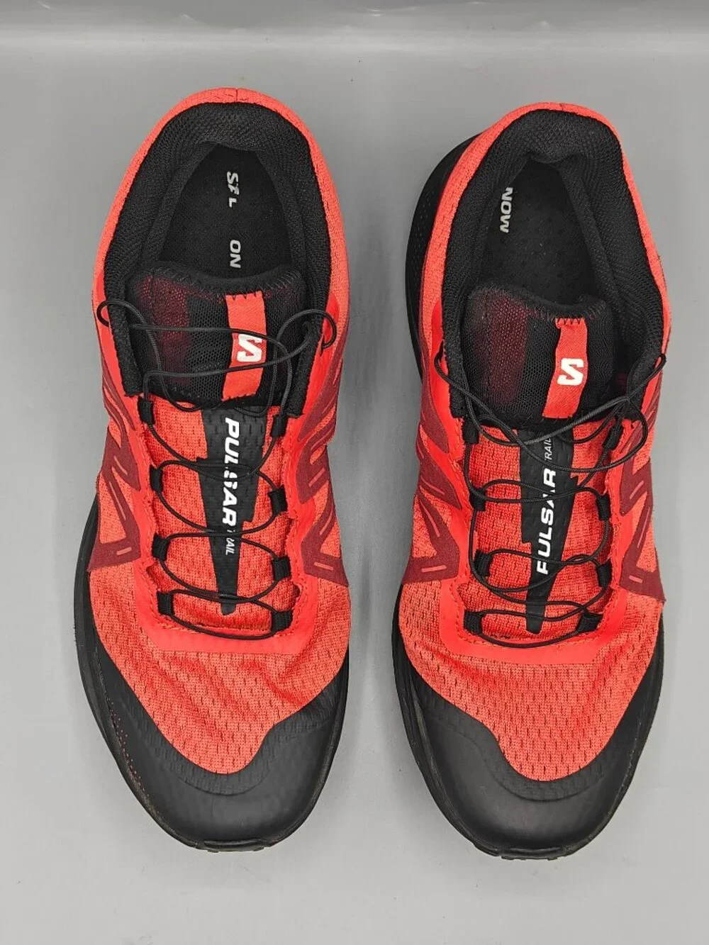 Salomon Pulsar Trail Running Shoes Red Black Sneakers 416029 Men's 11.5 US
